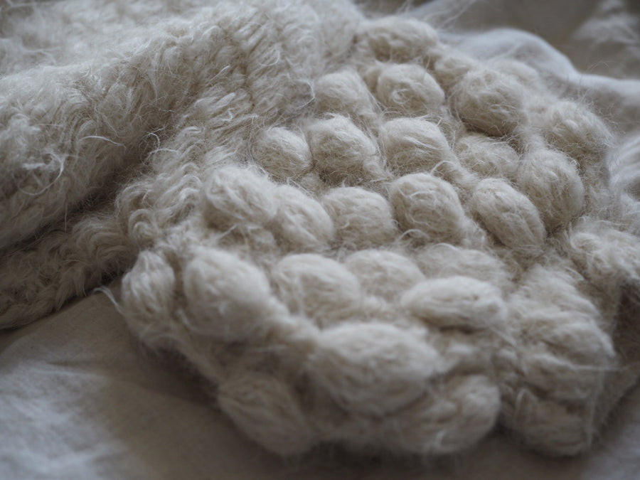 Amano Alpaca handcrochet crop pom-pom sweater