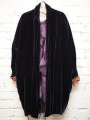 Cocoon coat (silk Velvet)- Ultra violet