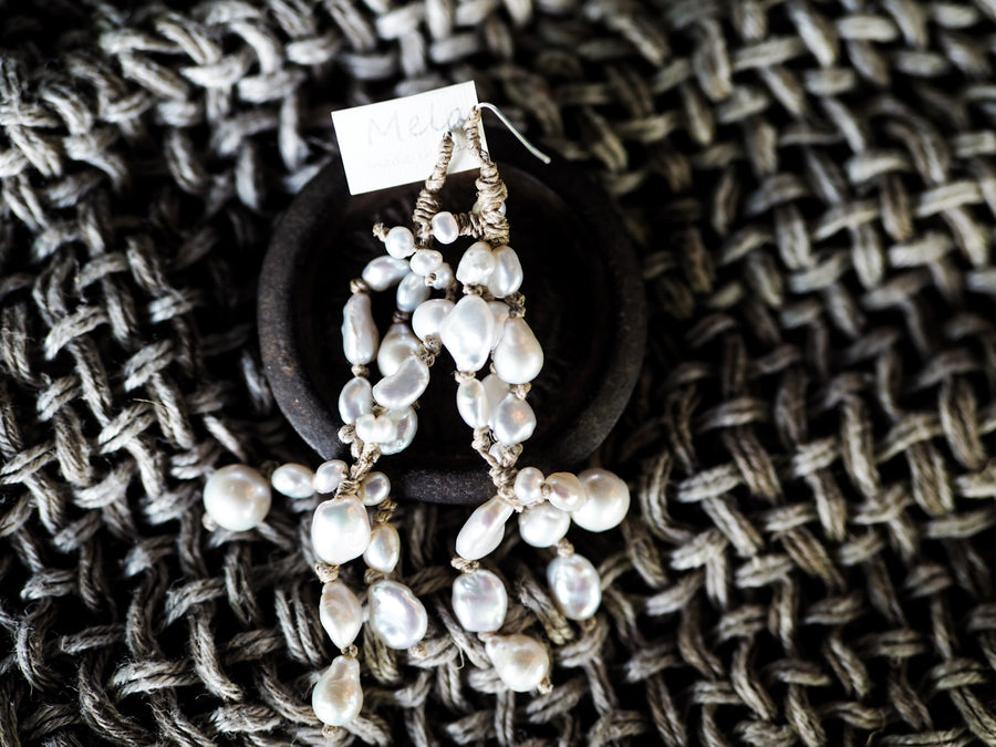 Mela pearl earrings - Cluster