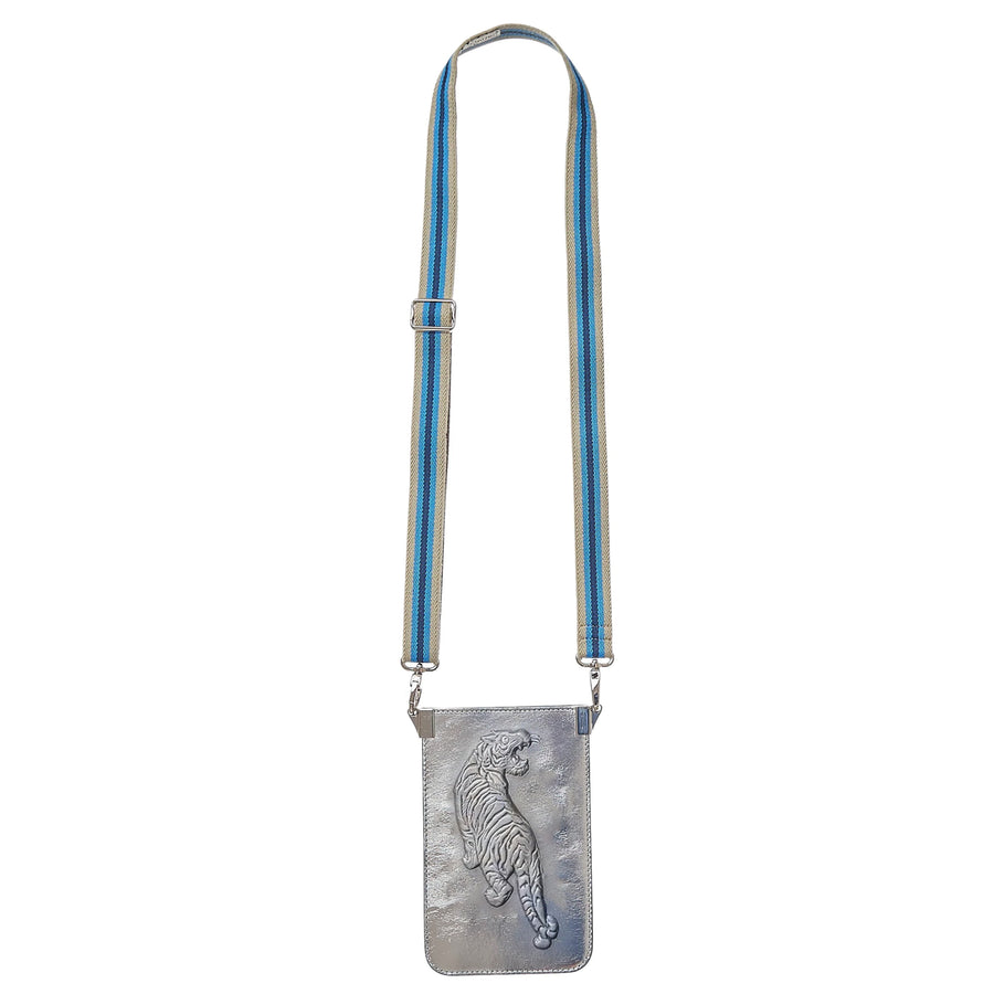 Gabriele Frantzen Silver Tiger Embossed Phone Bag