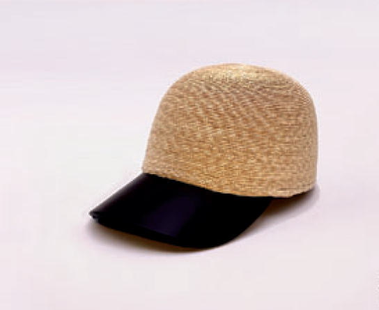 Reinhard Plank cap leather and straw - natural black
