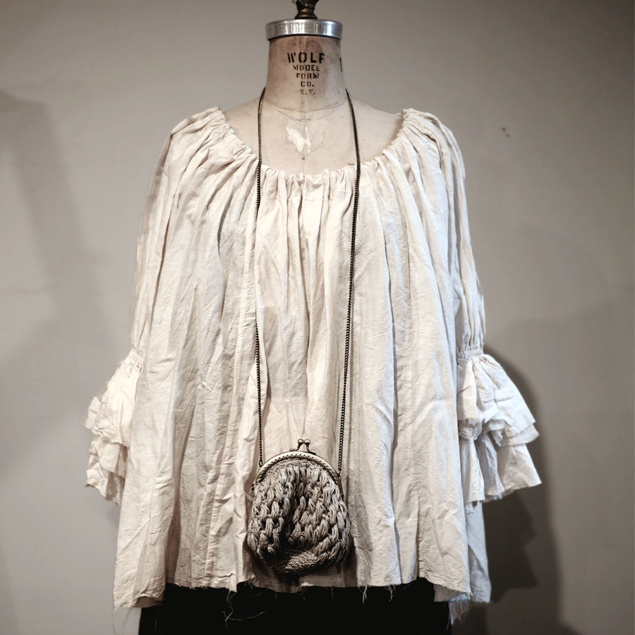 Front of Tea Stain Button Back Blouse (Cotton/Silk) | Amano by Lorena Laing