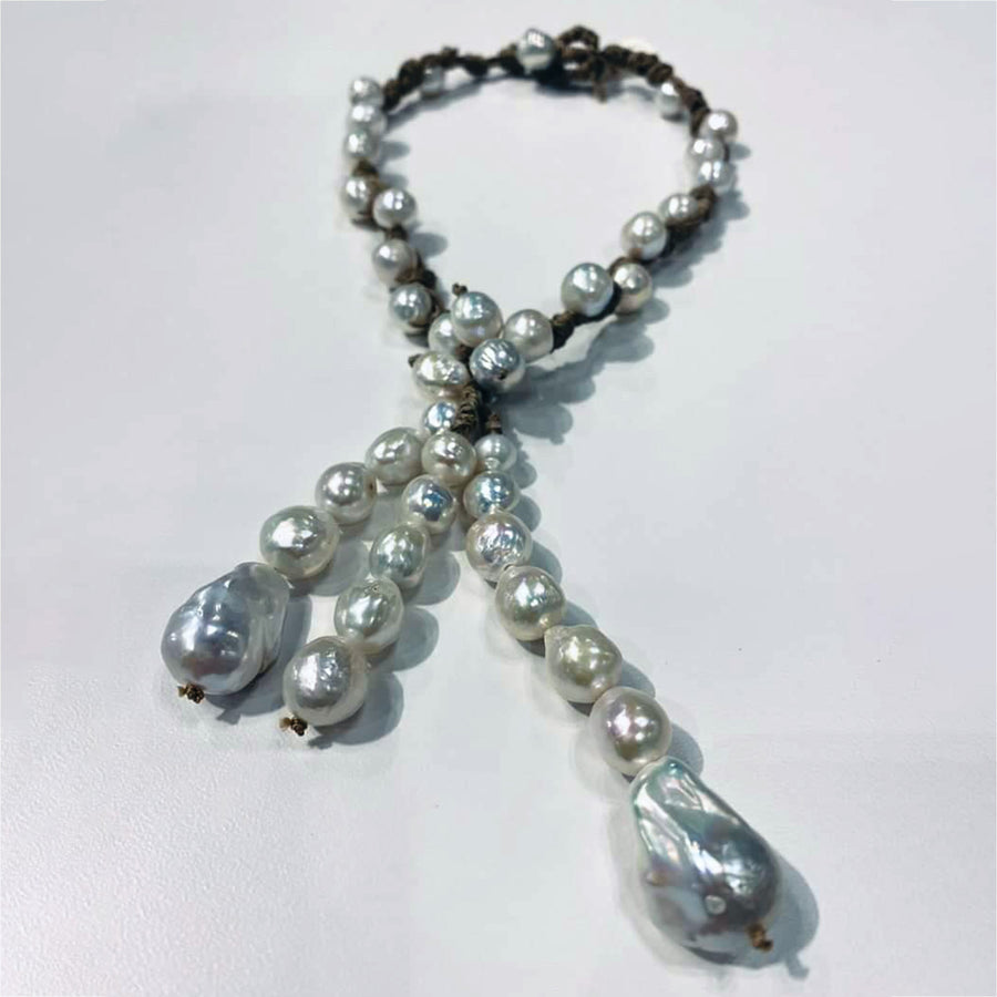 Mela multi strand pearl short necklace
