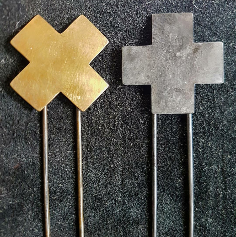 Jenny Anderson Oxidized steel knit pins