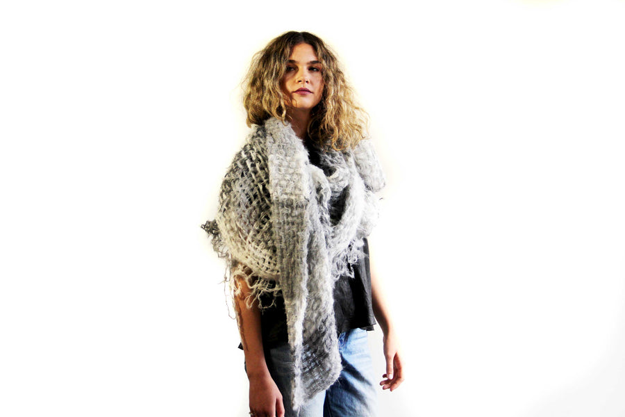 Hand loom alpaca wrap